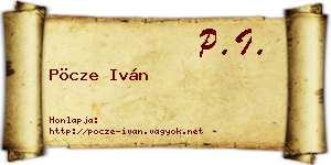 Pöcze Iván névjegykártya